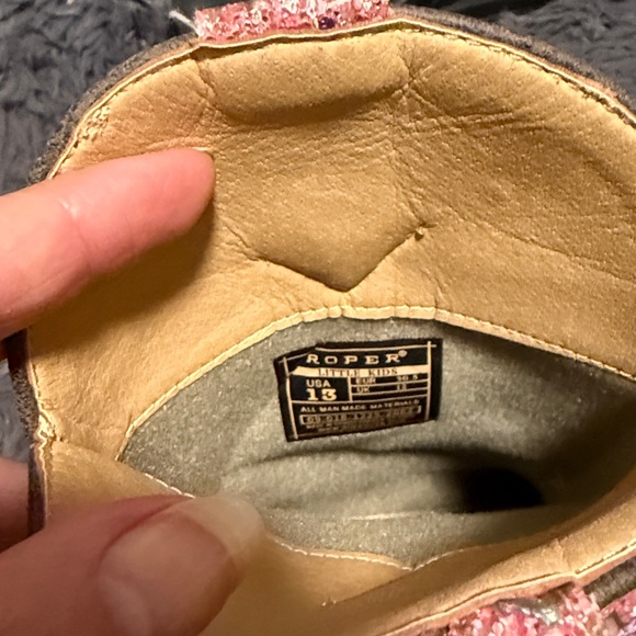 Sparkly Pink and Brown Cowboy Boots by Roper - Picture 4 of 5